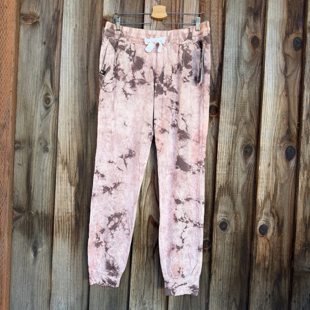 Glyder Pink and Brown Tie-Dye Joggers